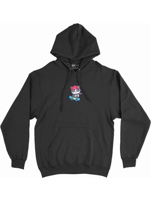 Cix Kaykaylı Panda Minimal Kapşonlu Sweatshirt Hoodie