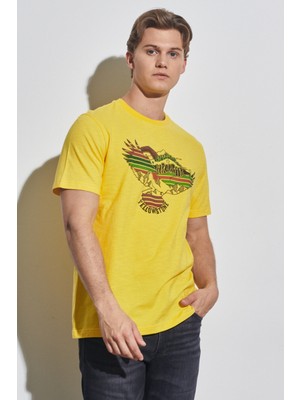 Wrangler Regular Fit Normal Kesim %100 Pamuk Bisiklet Yaka Sarı Tişört