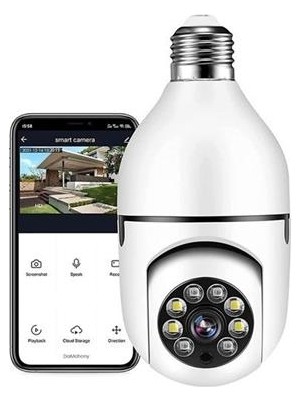 Nefertiya Buffer® Wifi 360 Panoramik Ampul Kamera Gece Görüş Ses Akıllı Hareket Algılayıcı