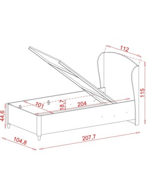 Meltem Active Genç Odası Tek Kişilik Amortisörlü Karyola 100x200 cm