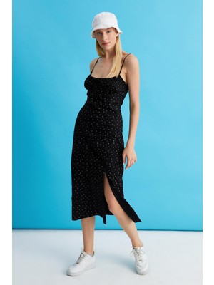 Alexander Gardi Ince Askılı Poplin Elbise (B22-23200)