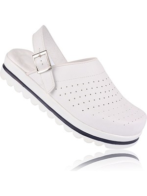 Footflex Ortopedik Klasik Tokalı Sabo Hastane Doktor Hemşire Terliği Mbs 105-106