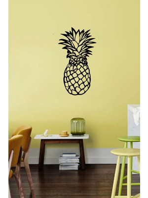 Mıgnatıs Ananas Ahşap Tablo Duvar Oda Ev Aksesuarı 27X50CM