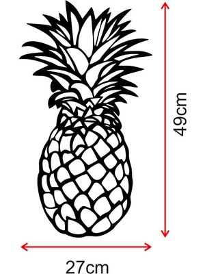 Mıgnatıs Ananas Ahşap Tablo Duvar Oda Ev Aksesuarı 27X50CM