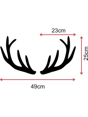 Mıgnatıs Iki Parça Geyik Boynuzu Ahşap Tablo Duvar Oda Ev Aksesuarı 50X25CM