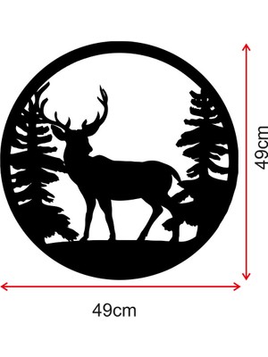 Mıgnatıs Ormandaki Geyik Ahşap Tablo Duvar Oda Ev Aksesuarı 50X50CM
