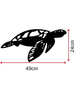 Mıgnatıs Kaplumbağa Ahşap Tablo Duvar Oda Ev Aksesuarı 50X24CM