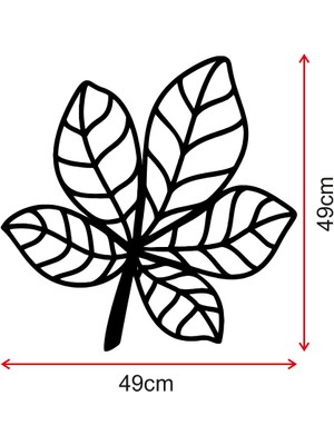 Mıgnatıs Kavisli Kestane Yaprağı Ahşap Tablo Duvar Oda Ev Aksesuarı 50X50CM