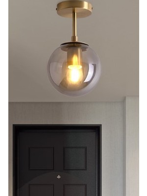 Taşcan Aydınlatma Lorin Tekli Eskitme Avize Füme Camlı Mutfak Hol Balkon Kolidor Avize