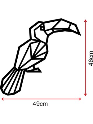 Mıgnatıs Origami Toucan Ahşap Tablo Duvar Oda Ev Aksesuarı 50X46CM