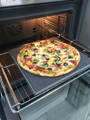 Mermer Mutfak Doğal Bazalt Fırın Taşı - Kare (30x30CM) - Fırın Taşı, Pizza Taşı, Ekmek Taşı, Mangal Taşı