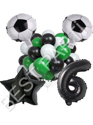 Best Parti Futbol Topu Yıdız Rakam Latex Balon Seti Yaş 6
