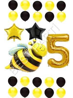 Best Parti Arı Karakterli Yıldız Folyo Balon Seti Yaş 5