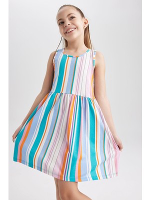 DeFacto Kız Çocuk Desenli Kolsuz Elbisee T2575A623HS