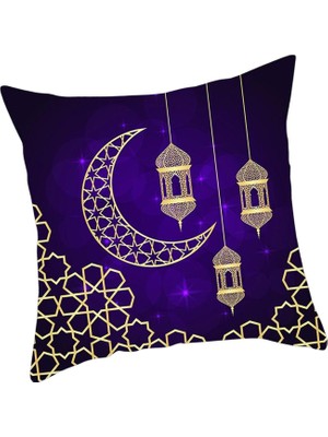 Lanfy Ramazan Yastık Tutma Kapağı Ay Yıldız Yıldız Baskı Araba Yastığı Dekorasyon Stili B (Yurt Dışından)
