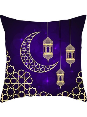 Lanfy Ramazan Yastık Tutma Kapağı Ay Yıldız Yıldız Baskı Araba Yastığı Dekorasyon Stili B (Yurt Dışından)