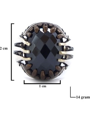Ferizz Onix Taşlı Tasarım 925 Ayar Erkek Gümüş Yüzük GEY-190