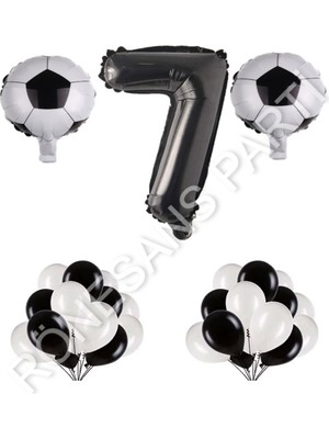 Rönesans Parti Futbol Topu Rakam Balon Seti Yaş 7