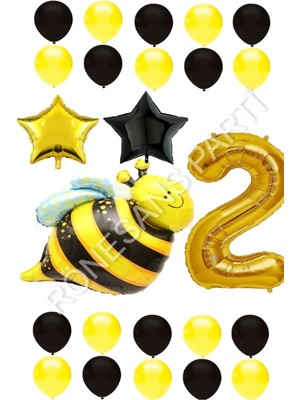 Rönesans Parti Arı Karakterli Yıldız Folyo Balon Seti Yaş 2