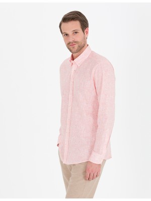 Pierre Cardin Erkek Pembe Regular Fit Uzun Kollu Gömlek 50264888-VR053