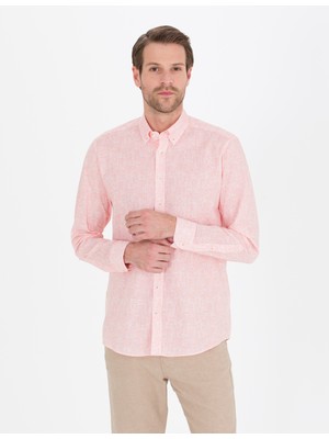 Pierre Cardin Erkek Pembe Regular Fit Uzun Kollu Gömlek 50264888-VR053