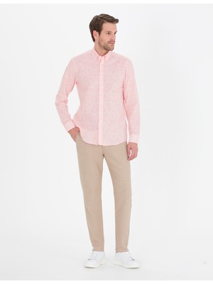 Pierre Cardin Erkek Pembe Regular Fit Uzun Kollu Gömlek 50264888-VR053