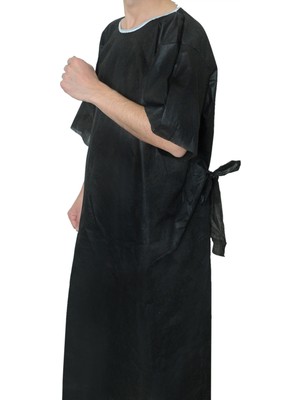 Med Online Tek Kullanımlık Hasta Önlüğü Kısa Kol Siyah (5 Adet)