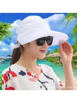 Tezzgelsin Kadın Geniş Siperli Çıkarılabilir Fermuarlı Fiyonklu Vizör Şapka