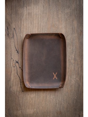 Minimal x Deri Organizer Tepsi - Vale Tepsisi - Gerçek Deri El Yapımı - Minimalist Şık Tasarım