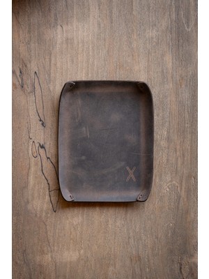 Minimal x Deri Organizer Tepsi - Vale Tepsisi - Gerçek Deri El Yapımı - Minimalist Şık Tasarım