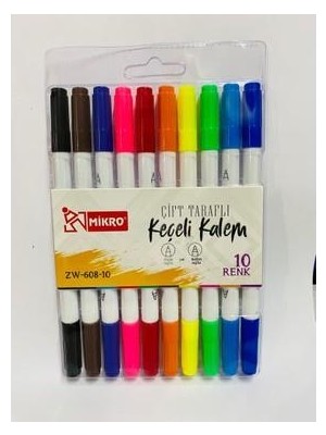 FKM Çift Taraflı Keçeli Kalem 10 Renk - Mikro