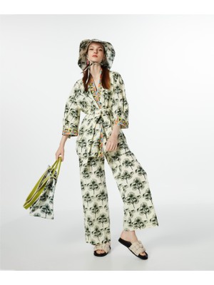 Twist Palmiye Desen Kimono
