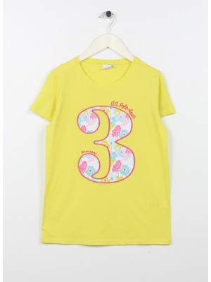 U.S. Polo Assn. Baskılı Yeşil Kız Çocuk T-Shirt Pay