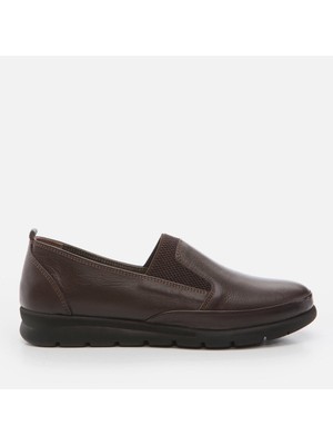 Hotiç 01AYH262850A480 Hakiki Deri Kahve Kadın Loafer