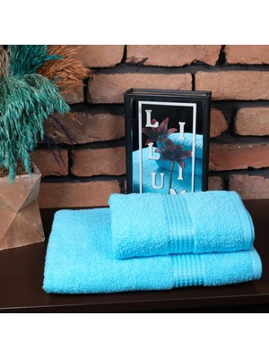 Sef Tekstil Bordürlü 2li Banyo Havlusu Seti 50 x 90 cm + 70 x 140 cm    Pamuklu