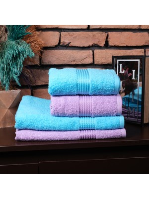 Sef Tekstil Bordürlü 4lü Banyo Havlusu Seti 50 x 90 cm – 70 x 140 cm    Pamuklu
