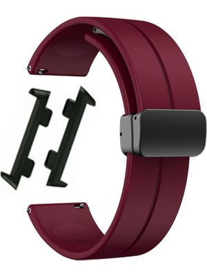 Case Street Casestreet Oppo Watch 46MM Kordon Silikon Mıknatıslı Ayarlanabilir HS19 Mürdüm