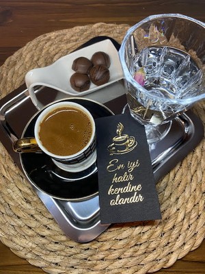 Kidspartim Gold Yaldızlı Siyah En Iyi Hatır Kendine Olandır Peçete 6X12 cm