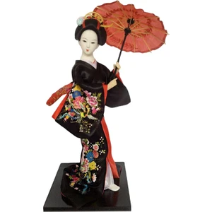 12 "japon Geisha Minyatür Figürinler Heykeli El Yapımı Reçine Masaüstü , Süs, 13CMX13CMX30CM Siyah Için (Yurt Dışından)