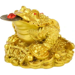 3-Ayaklanmış Para Kurbağa Reçine Heykeli Feng Shui Feng Shui Para Kurbağa Ev Dekor (Yurt Dışından)
