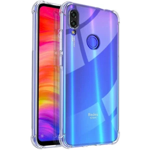 Case World Xiaom Redmi Note 7 ile Uyumlu Kapak Şeffaf Airbag Antishock Köşe Korumalı Silikon Kılıf