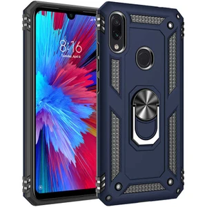 Heptek İletişim Xiaomi Redmi Note 7 Kılıf Tank Zırh Yüzüklü Mıknatıslı Standlı Kapak (Vega)