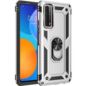 Heptek İletişim Huawei P Smart 2021 Kılıf Tank Zırh Yüzüklü Mıknatıslı Standlı Kapak (Vega)