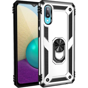 Heptek İletişim Samsung Galaxy A02 Kılıf Tank Zırh Yüzüklü Mıknatıslı Standlı Kapak (Vega)