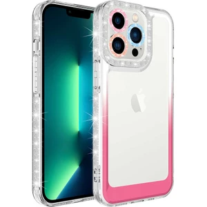Apple iPhone 13 Pro Max Kılıf Simli ve Renk Geçiş Tasarımlı Lens Korumalı Park Kapak