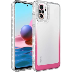 Xiaomi Redmi Note 10 Kılıf Simli ve Renk Geçiş Tasarımlı Lens Korumalı Park Kapak
