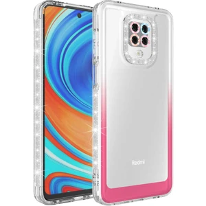 Xiaomi Redmi Note 9s Kılıf Simli ve Renk Geçiş Tasarımlı Lens Korumalı Park Kapak