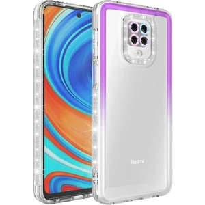 Xiaomi Redmi Note 9 Pro Kılıf Simli ve Renk Geçiş Tasarımlı Lens Korumalı Park Kapak