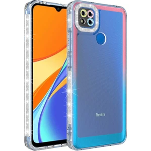 Xiaomi Redmi 9c Kılıf Simli ve Renk Geçiş Tasarımlı Lens Korumalı Park Kapak