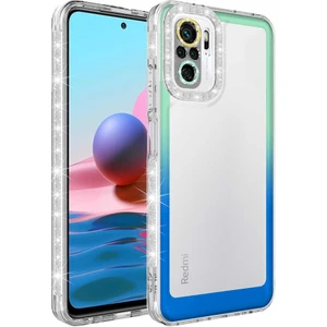 Xiaomi Poco M5S Kılıf Simli ve Renk Geçiş Tasarımlı Lens Korumalı Park Kapak